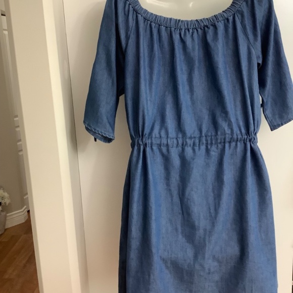 New Look Chambray Peasant Dress L 37/38 bust - Picture 7 of 10
